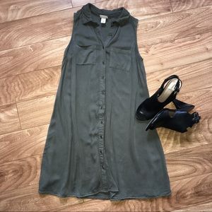 ✨Army Green Button-Down Dress✨